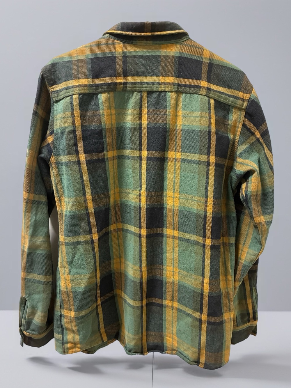Brixton Green & Mustard Plaid Flannel Shirt Men’s Size Large - Picture 2 of 7